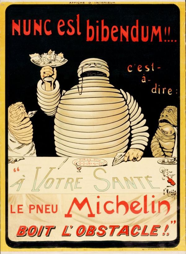Primo manifesto col nome dell'Omino Michelin