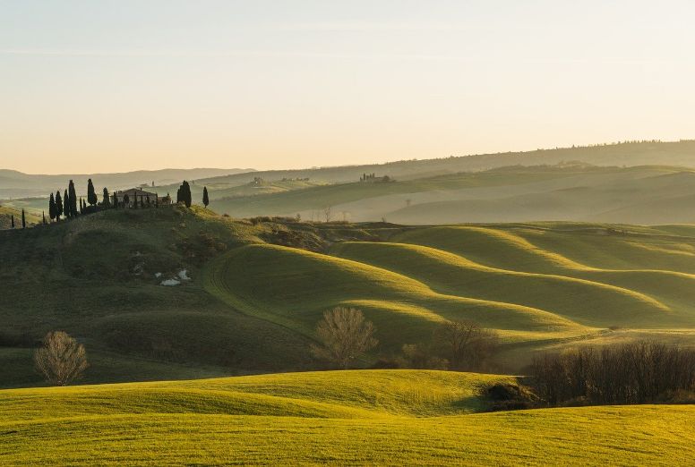 vista delle morbide colline toscane